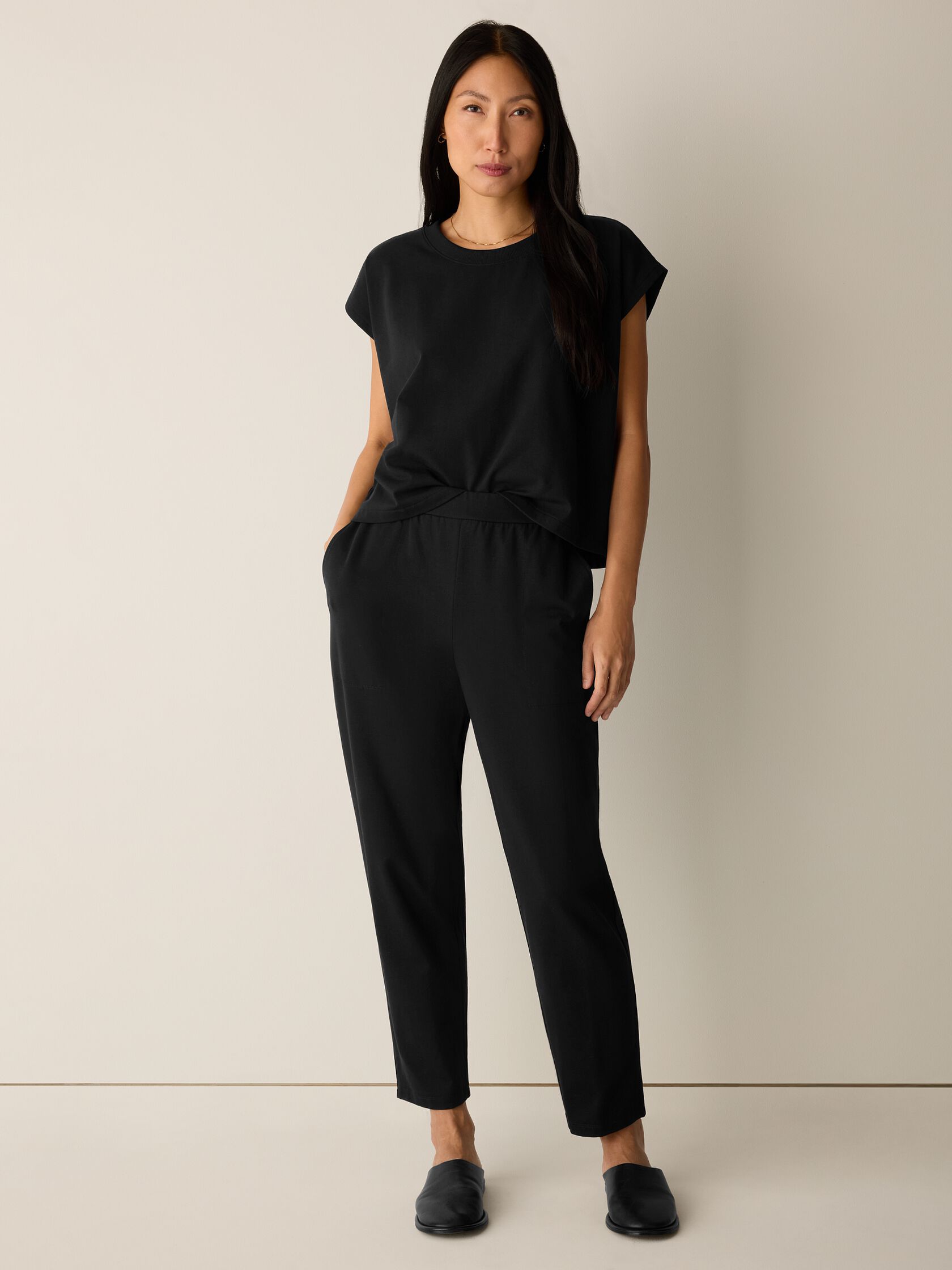 Pima Cotton Stretch Jersey Tapered Pant