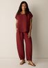 Puckered Organic Linen Stripe Square Top