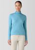 Ribbed Pima Cotton Blend Turtleneck Top