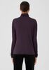 Ribbed Pima Cotton Blend Turtleneck Top