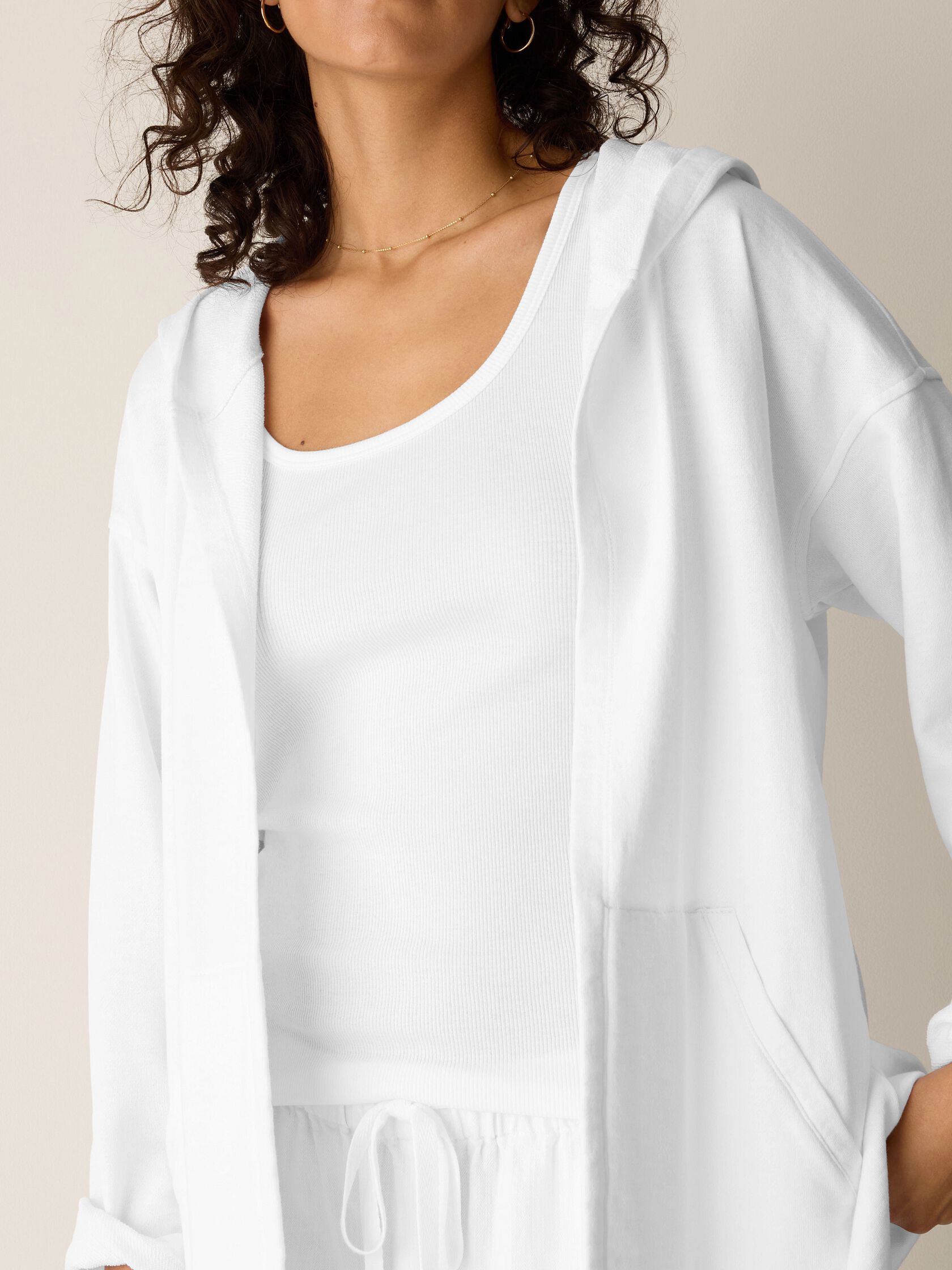 Garment-Dyed Organic Cotton Terry Hooded Jacket