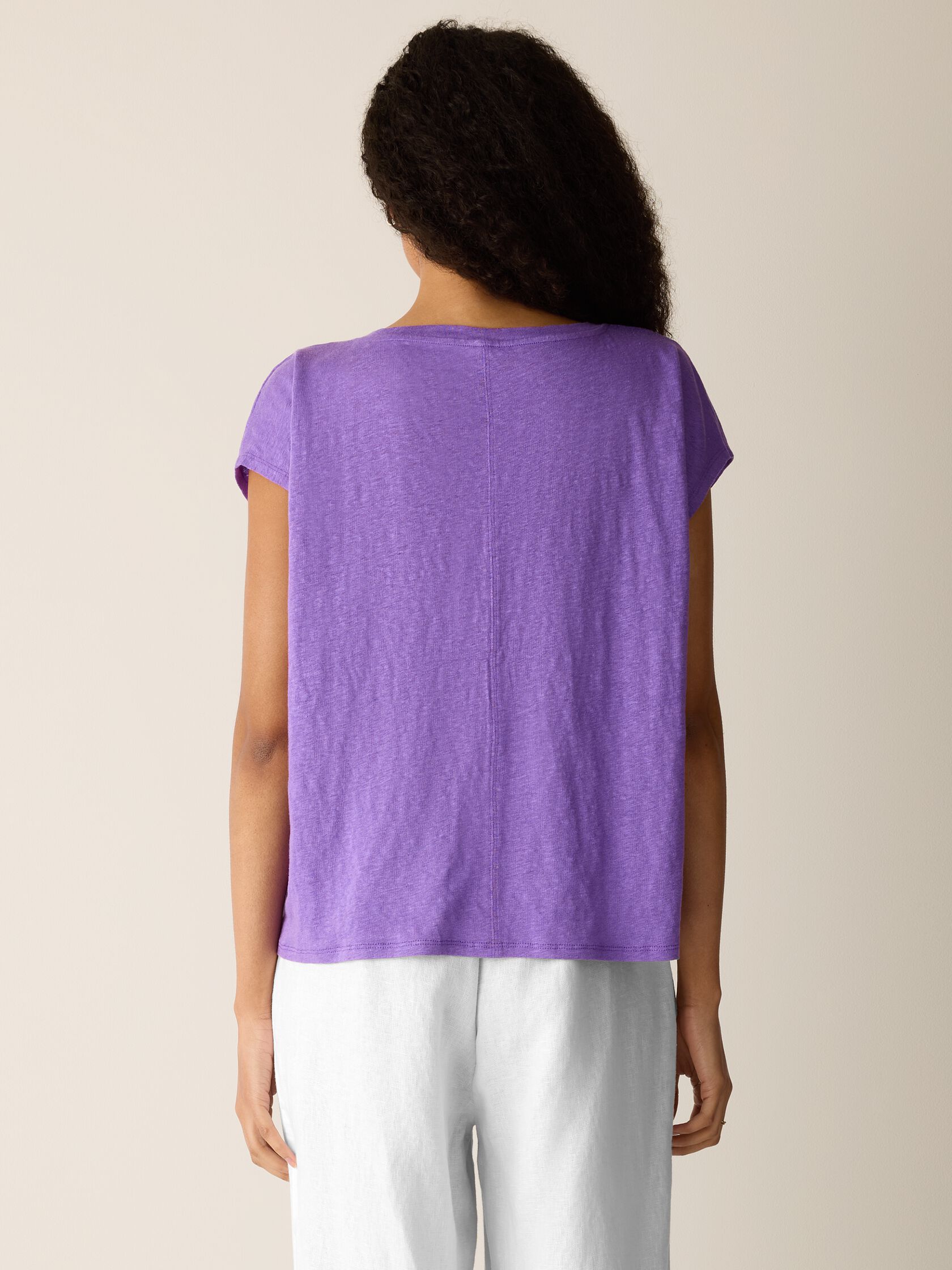 Organic Linen Jersey V-Neck Tee