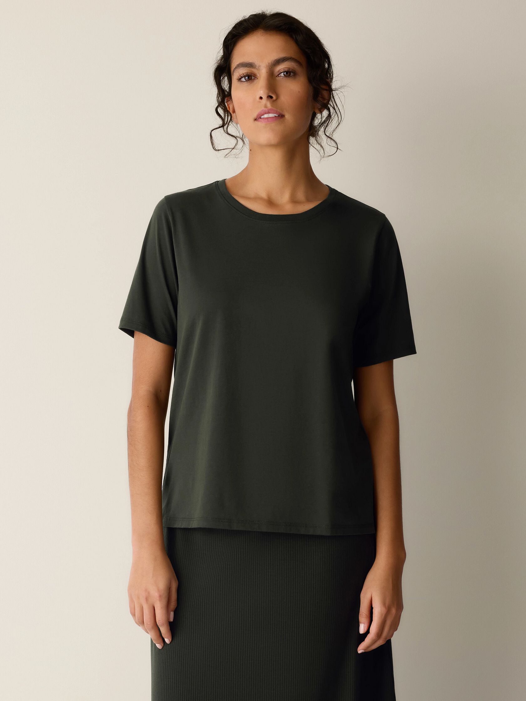 Organic Pima Cotton Jersey Round Neck Tee