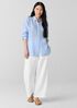 Puckered Organic Linen Stripe Classic Collar Shirt