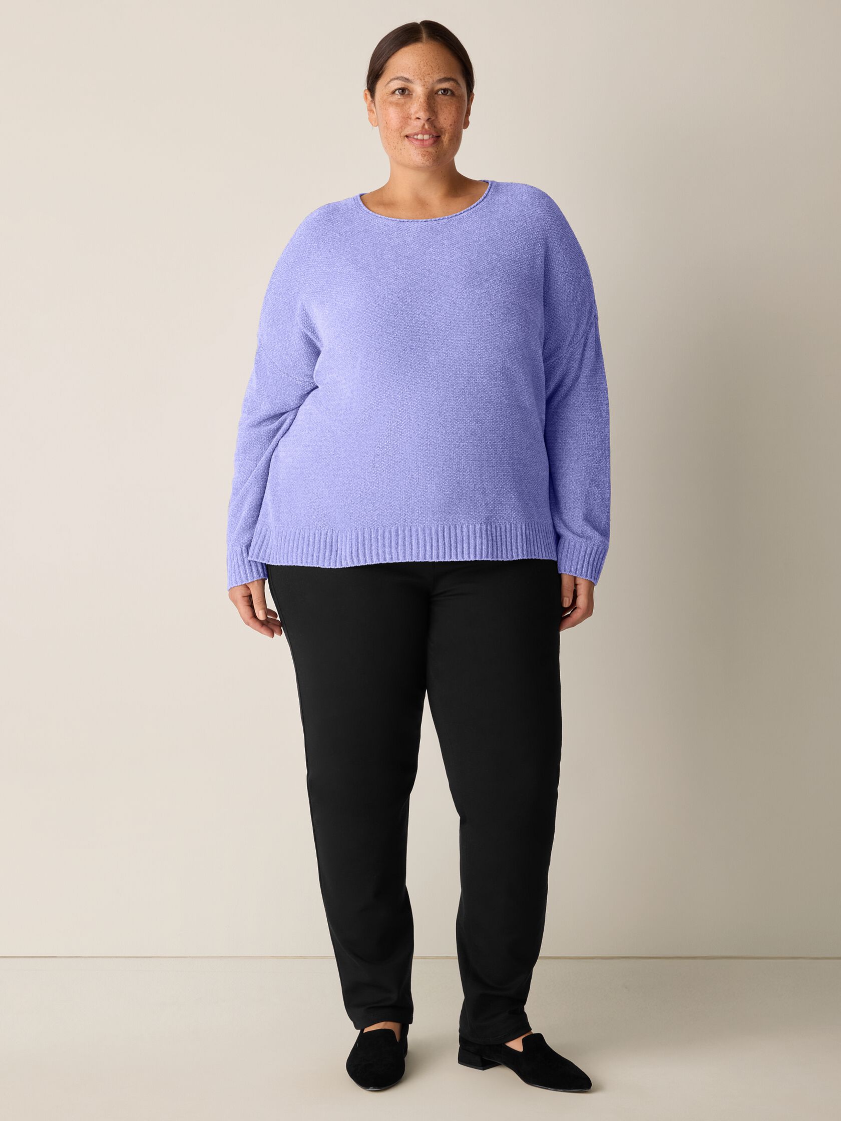 Chenille Blend Crew Neck Top