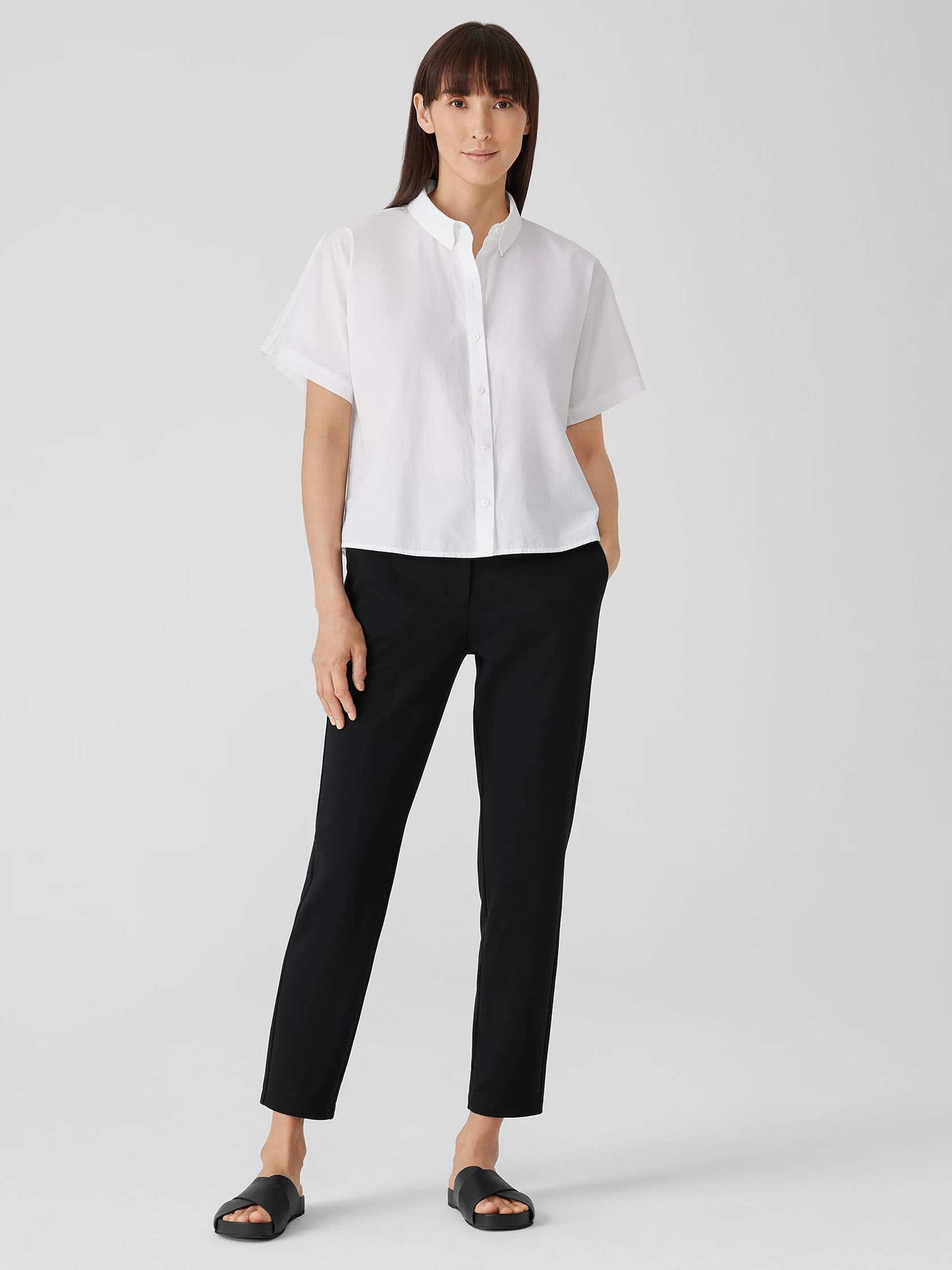 Washed Organic Cotton Poplin Short-Sleeve Shirt