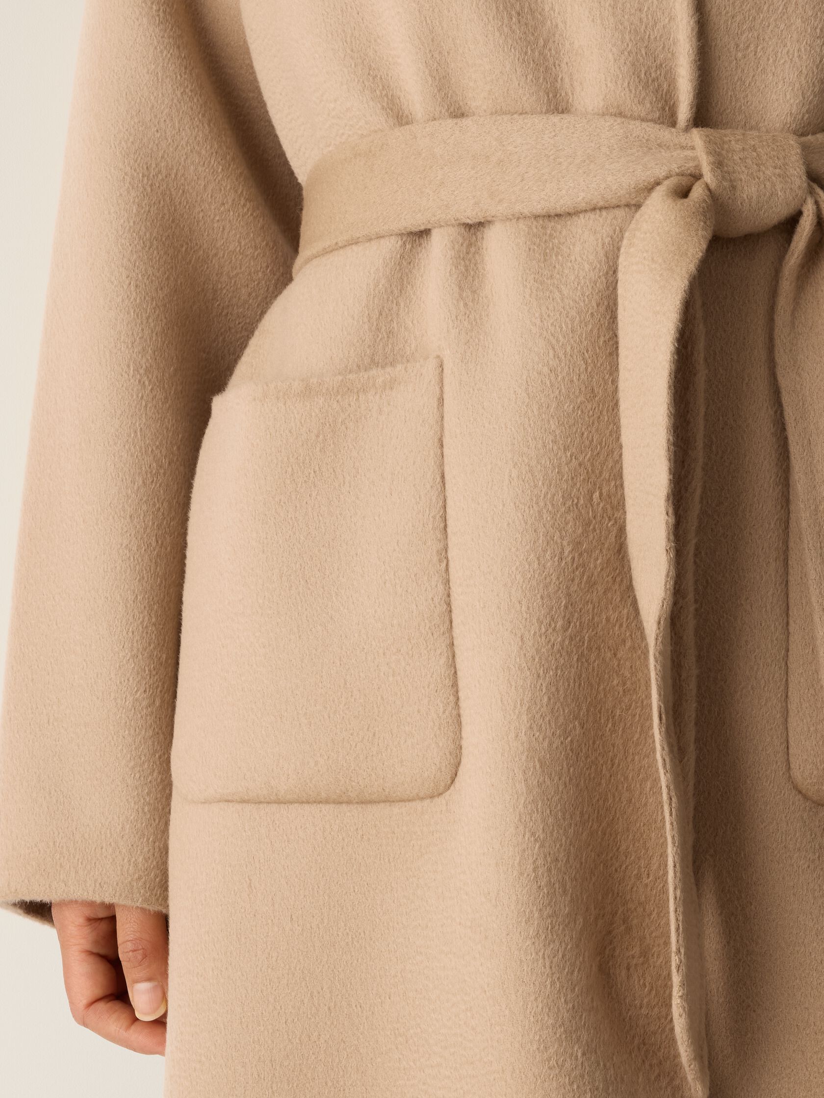 Lustrous Wool High Collar Coat