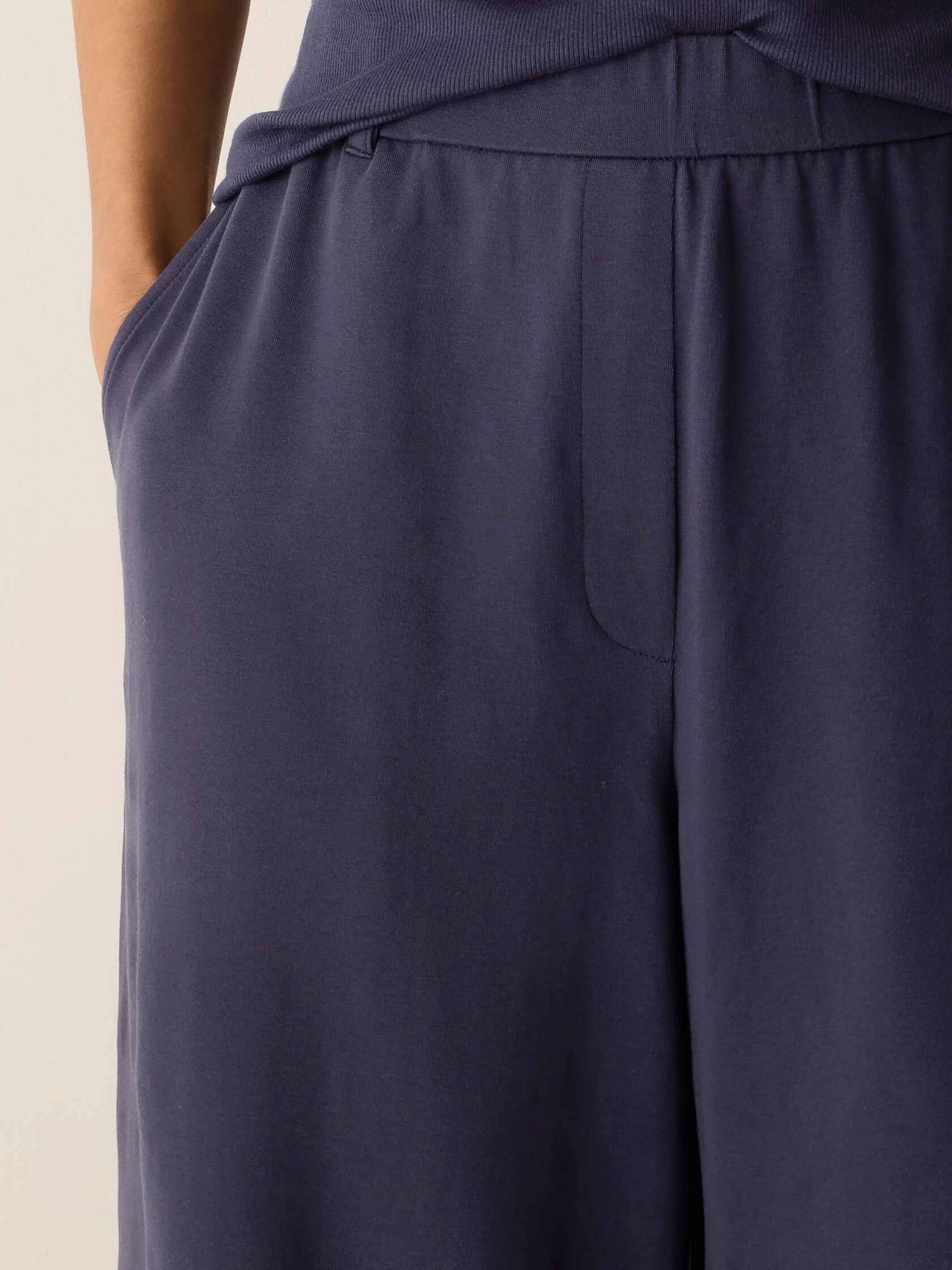 Pima Cotton Stretch Jersey Wide-Leg Pant