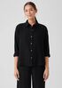Woven Plissé Classic Collar Shirt