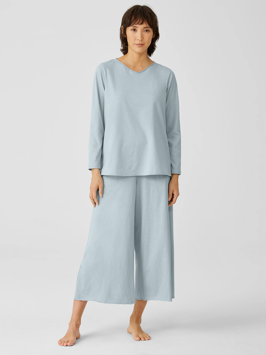 Slubby Organic Cotton Wide-Leg Sleep Pant