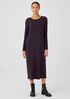 Stretch Jersey Knit Jewel Neck Dress