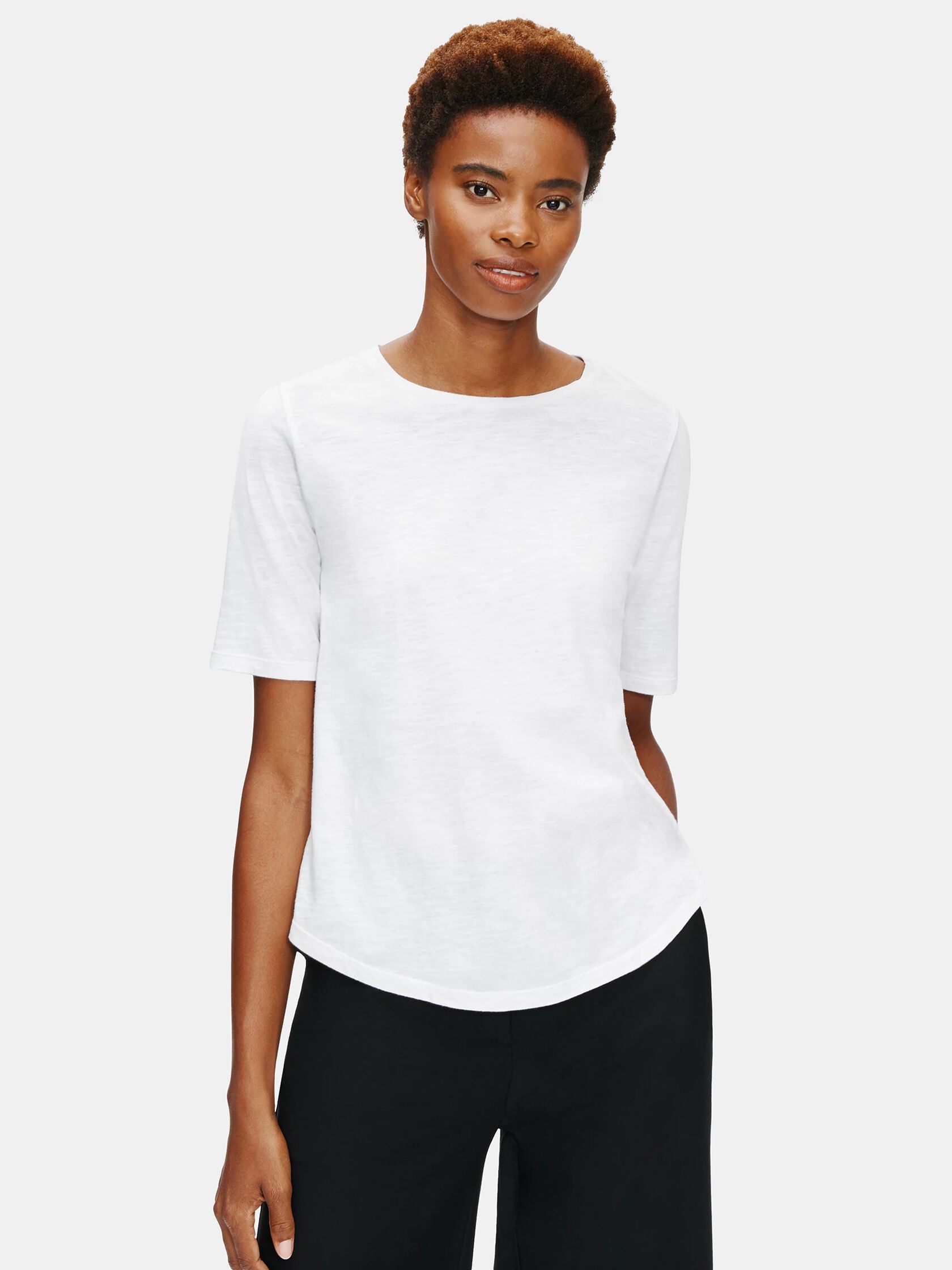 System Organic Cotton Slub Elbow-Sleeve Tee