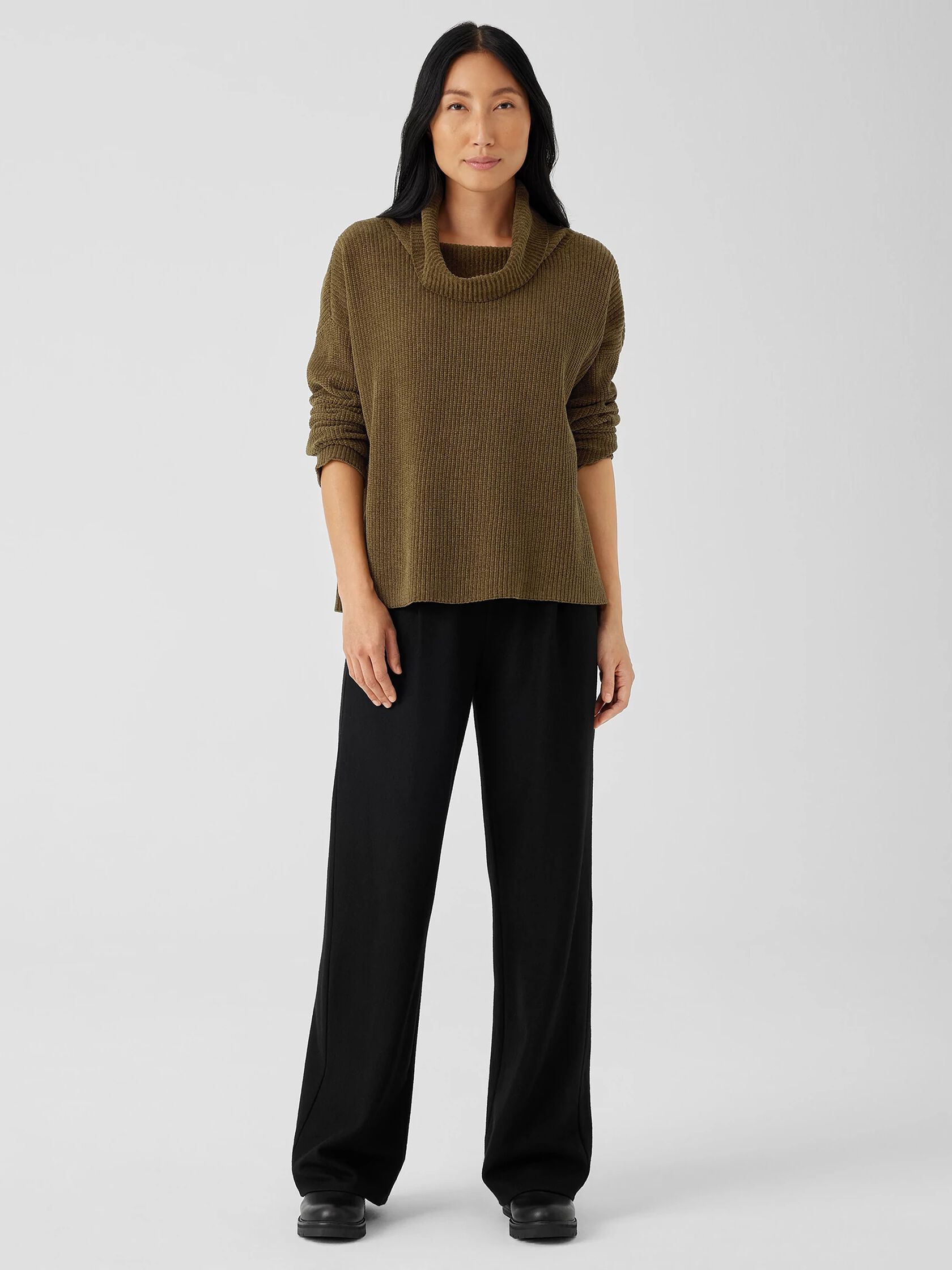 Organic Cotton Chenille Turtleneck Top