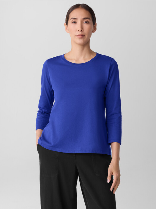 Organic Pima Cotton Jersey 3/4-Sleeve Tee