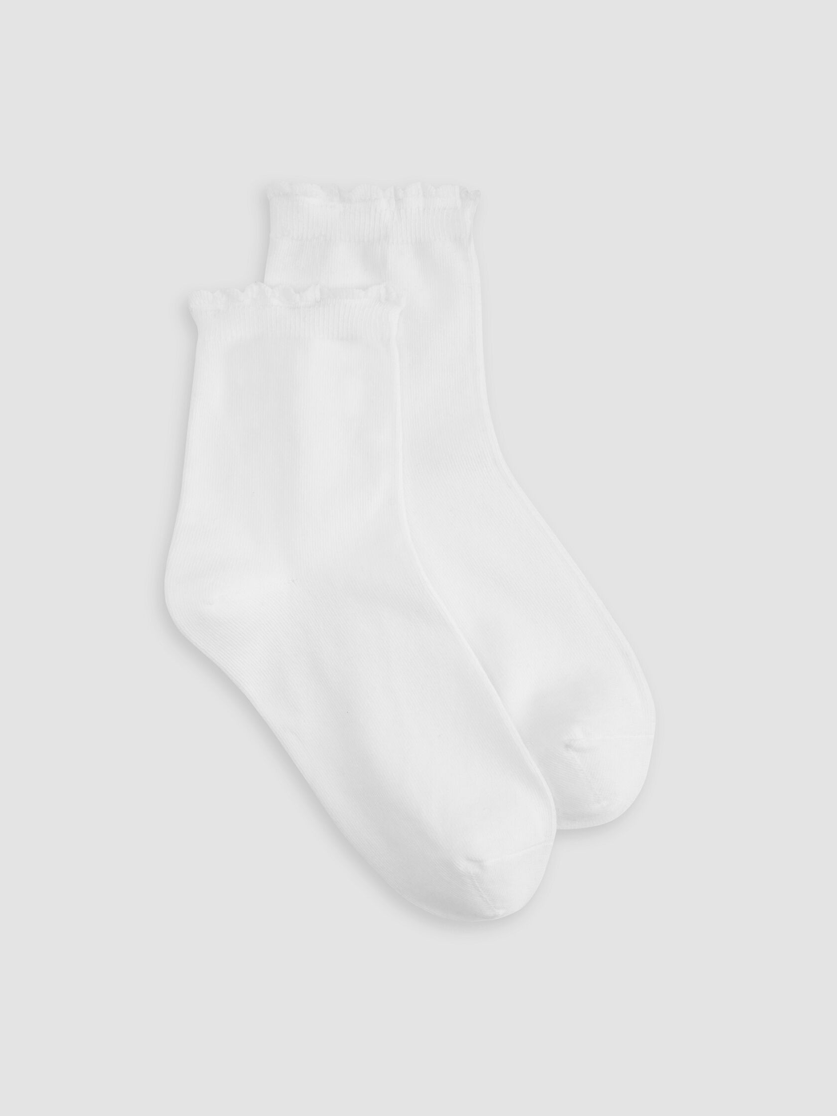 Cotton Rib Scallop Edge Short Crew Sock