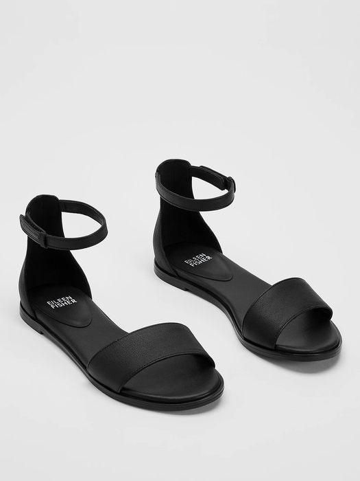 Razz Tumbled Leather Ankle-Strap Sandal | EILEEN FISHER