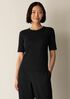 Organic Cotton Stretch Rib Crew Neck Tee