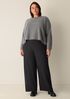 Mélange Boiled Wool Jersey Wide-Leg Pant in Regenerative Wool