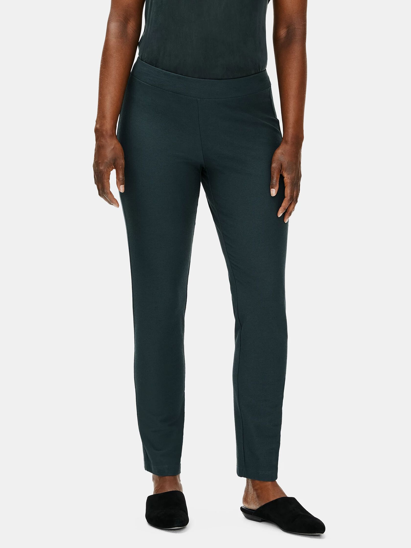 Washable Stretch Crepe Slim Ankle Pant