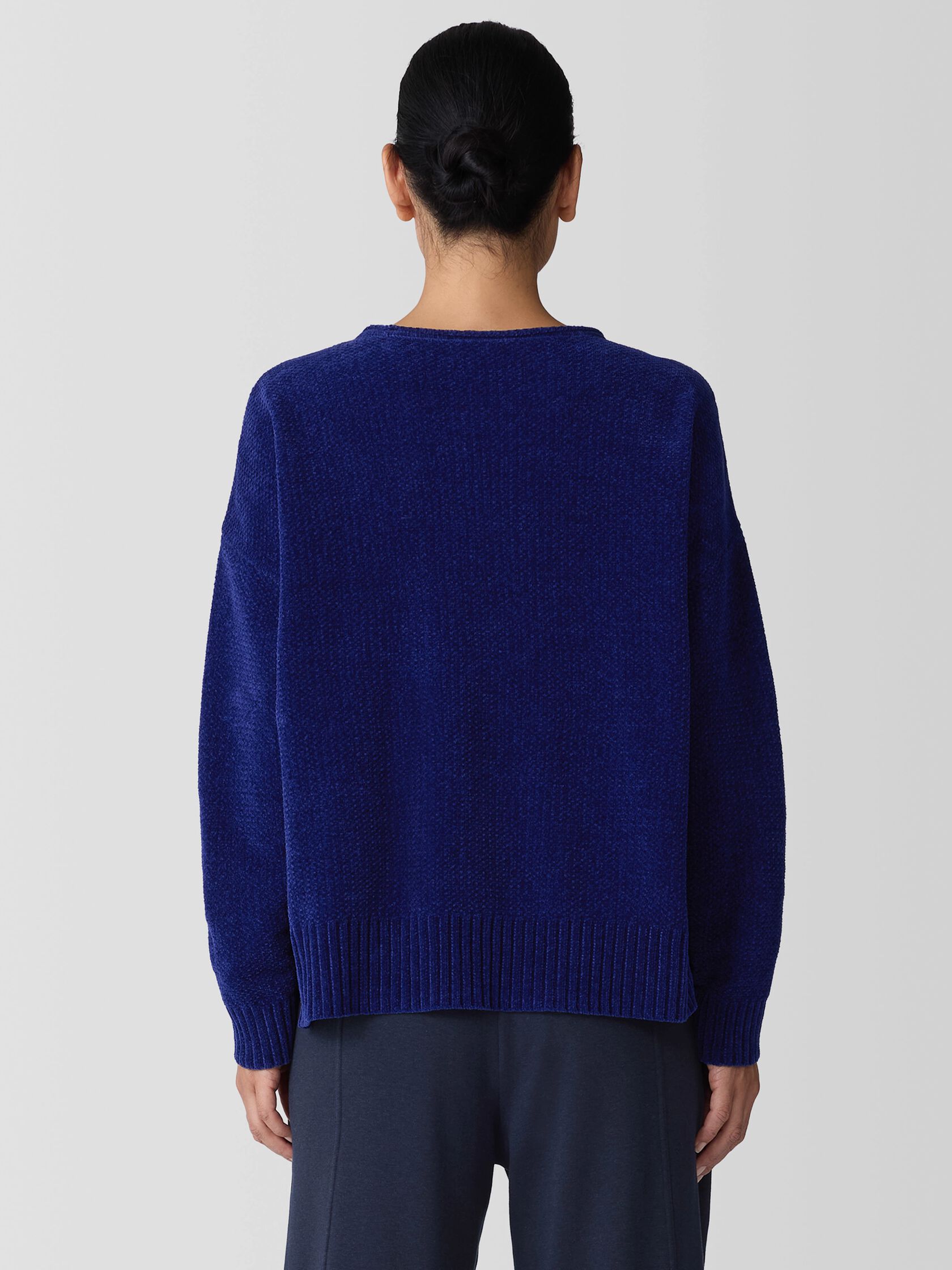 Organic Cotton Chenille Jewel Neck Top