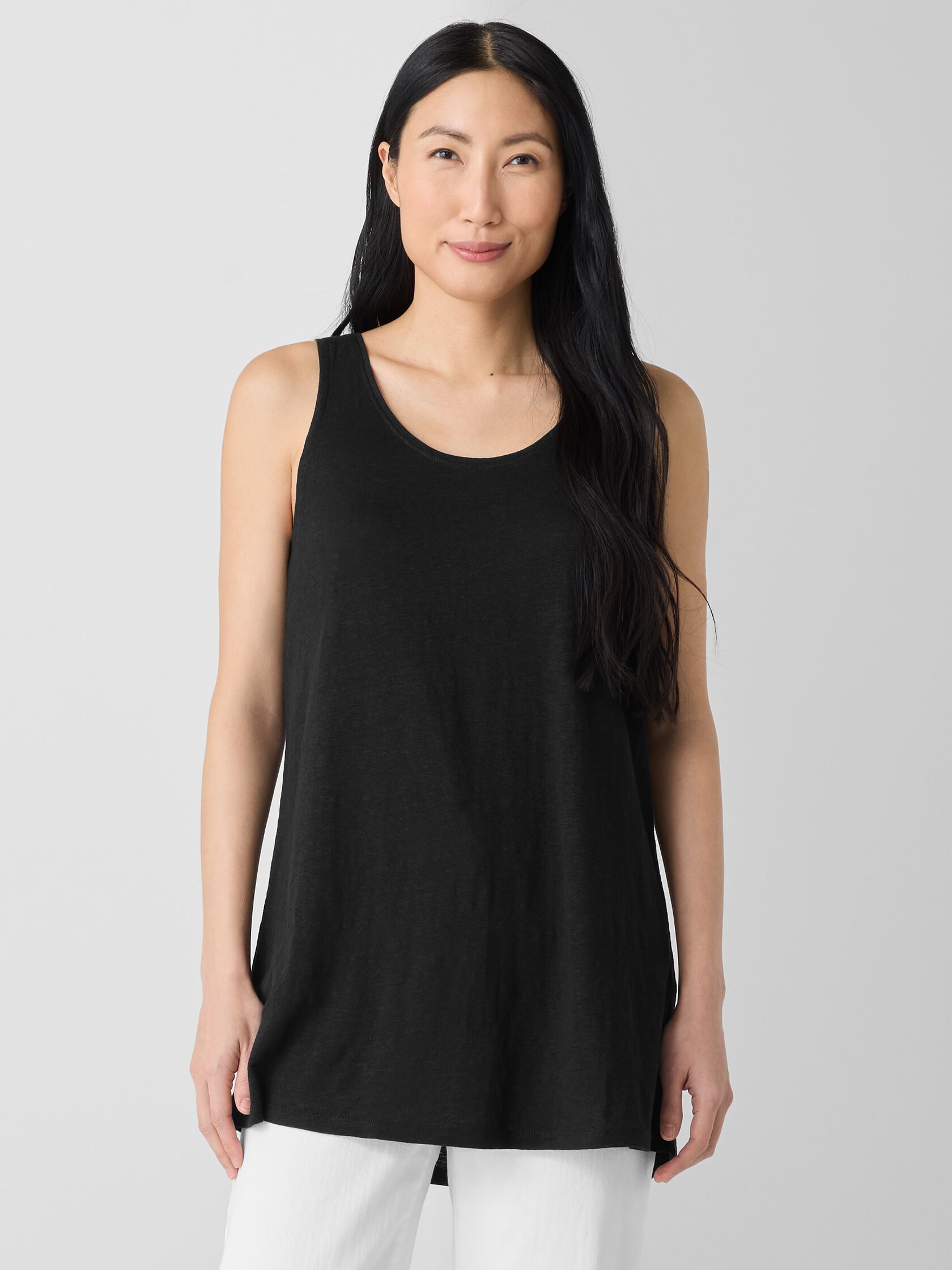 Organic Linen Jersey Long Tank