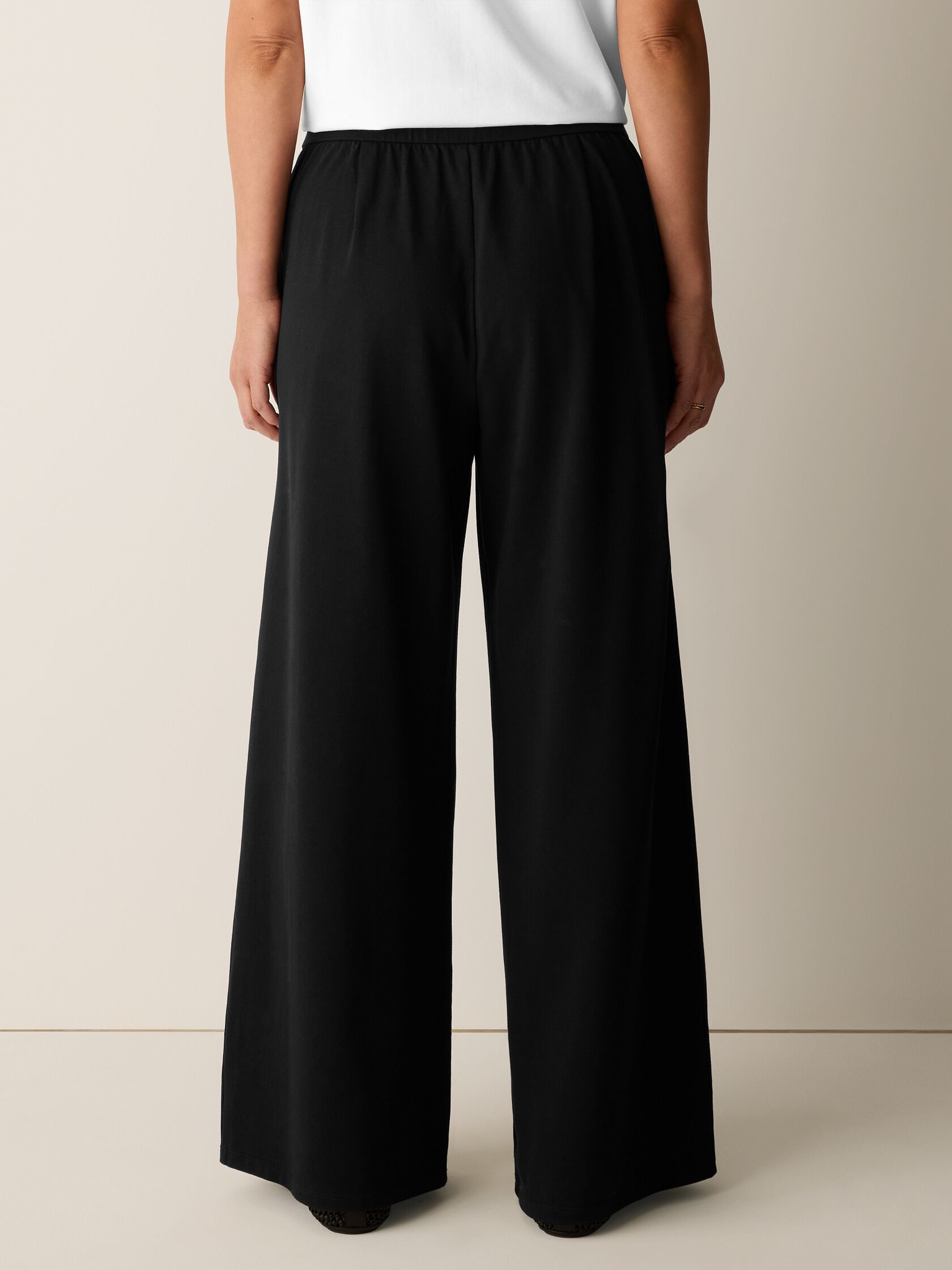 Pima Cotton Stretch Jersey Full-Length Wide Pant