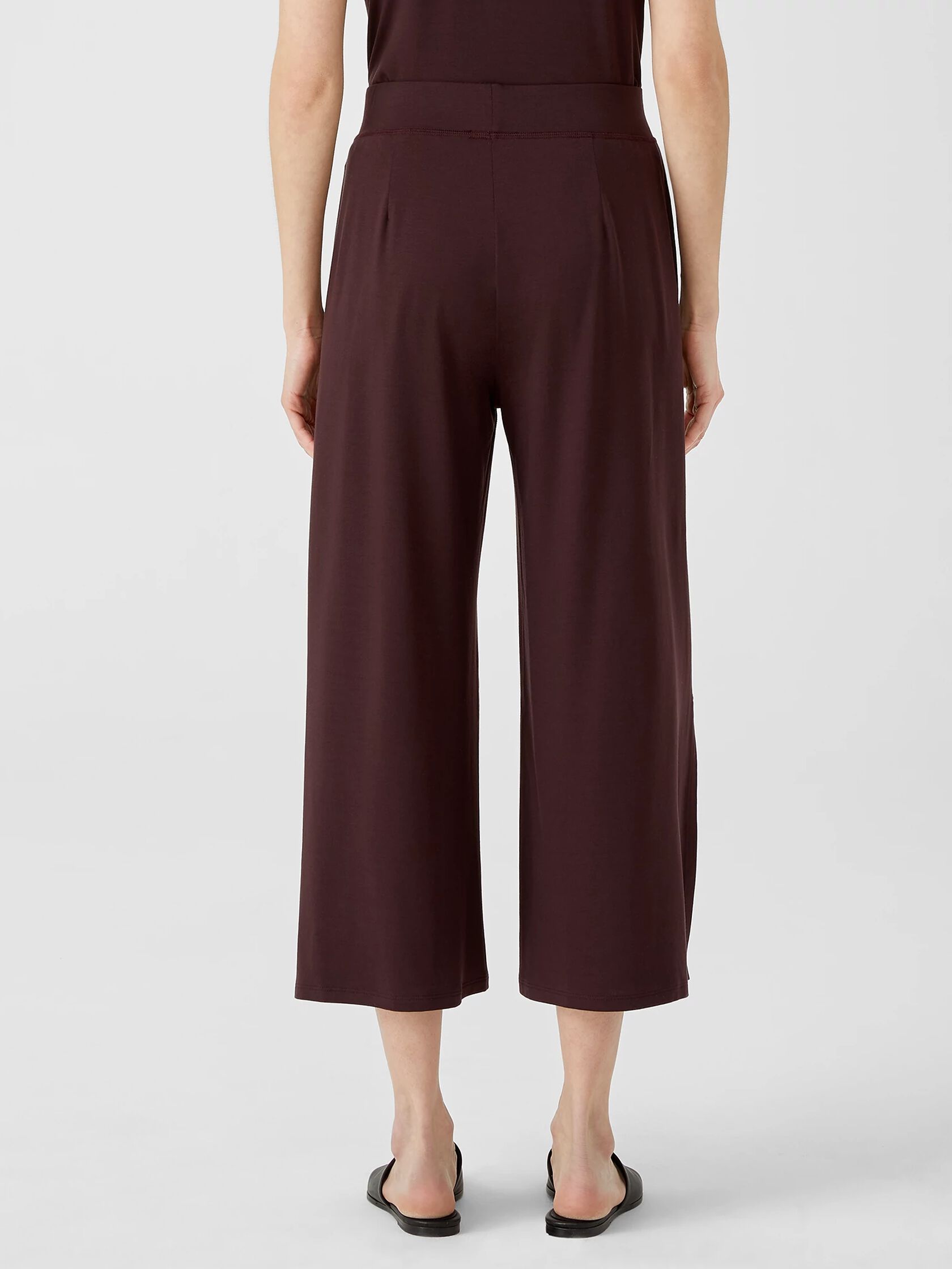 Fine Jersey Wide-Leg Pant with Slits
