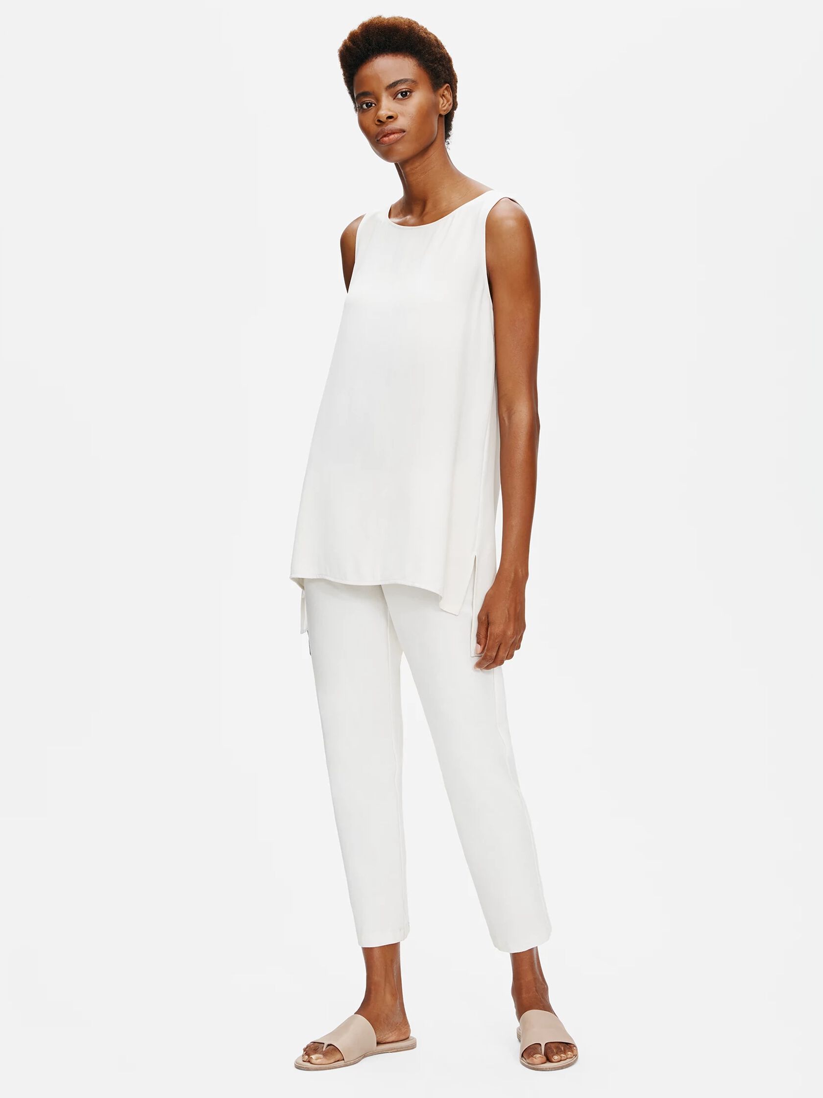 System Washable Stretch Crepe Slim Ankle Pant