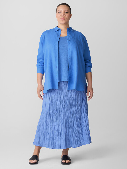 Crushed Silk Flared Skirt