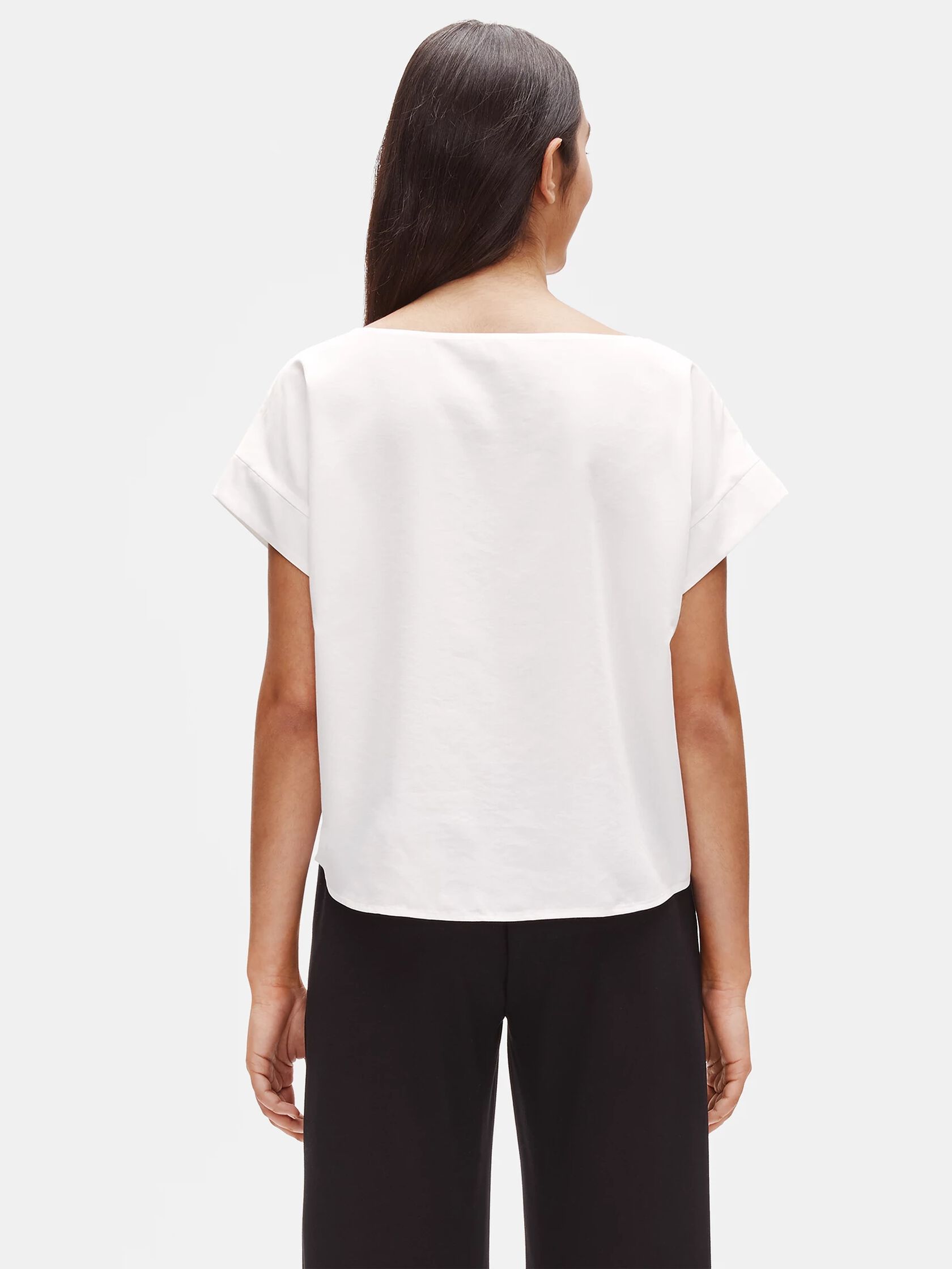 Sandwashed Tencel Bateau Neck Top