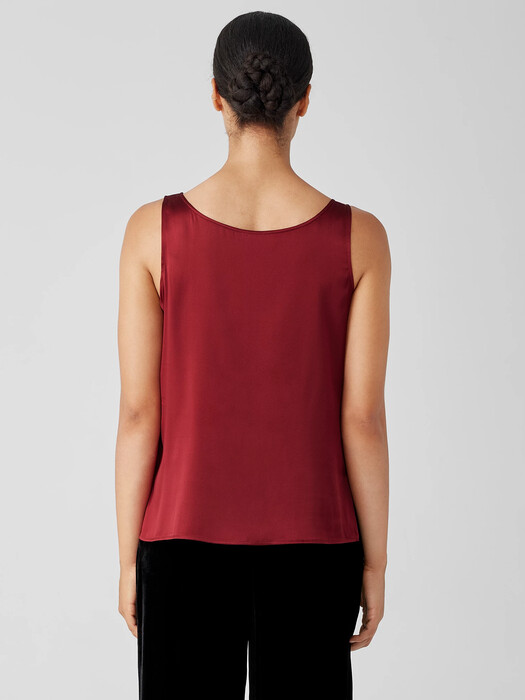 Stretch Silk Charmeuse V-Neck Tank