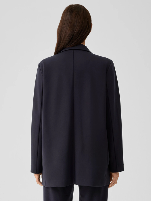 Washable Flex Ponte Notch Collar Long Blazer