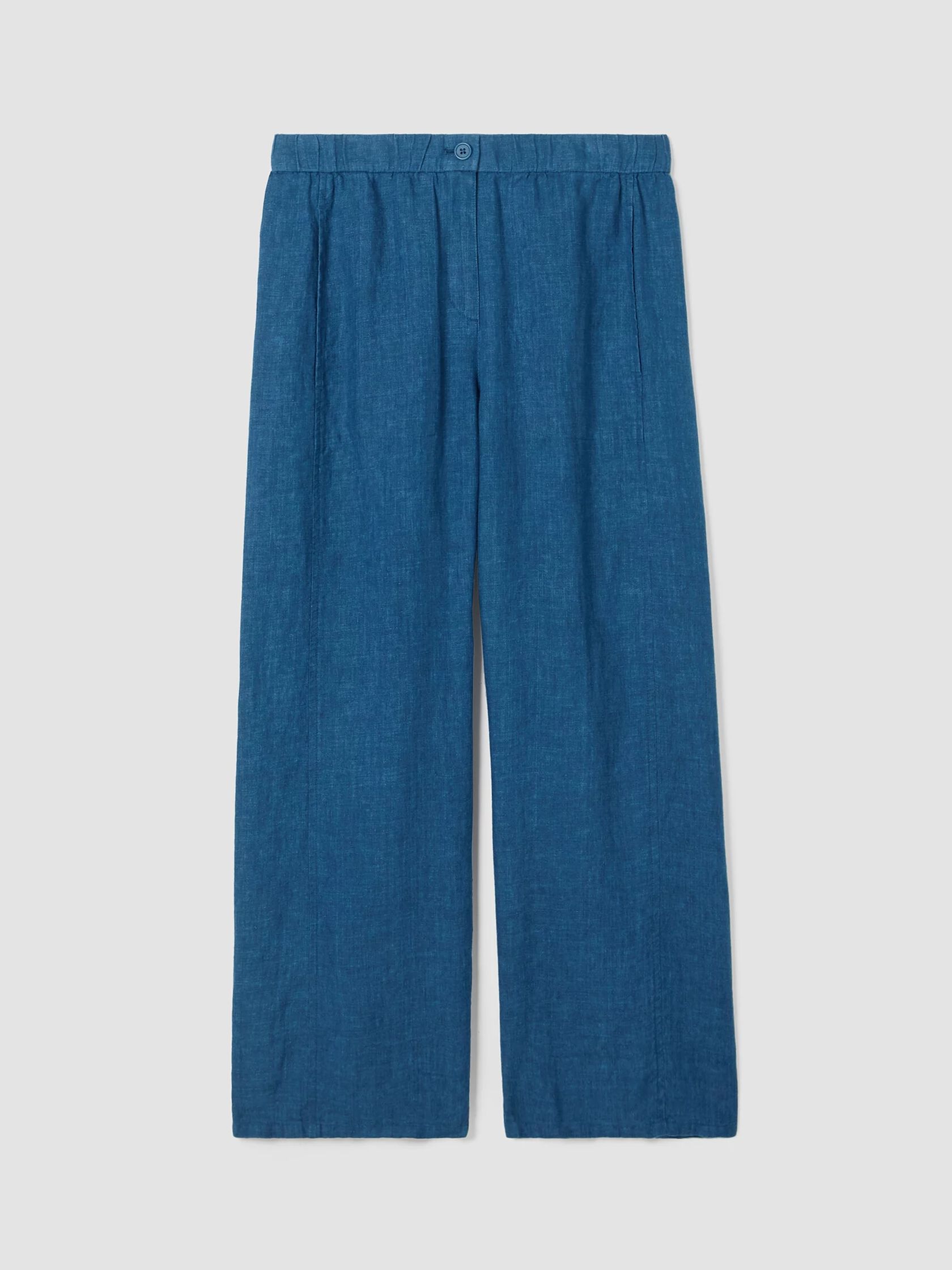 Washed Organic Linen Délavé Wide Trouser Pant