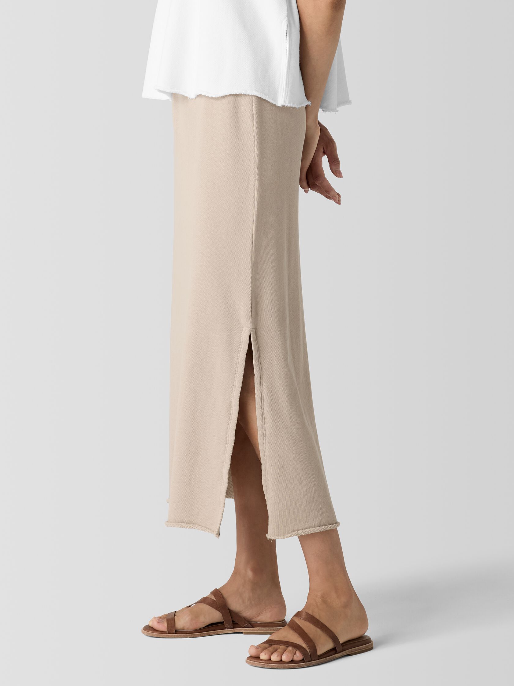 Lightweight Organic Cotton French Terry A-Line Skirt