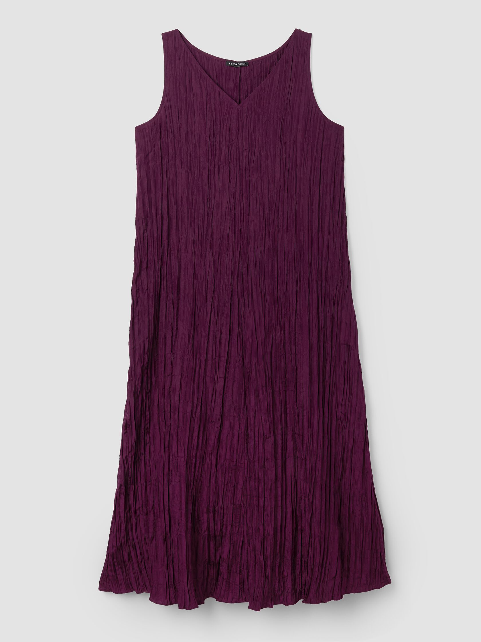 Crushed Silk V-Neck Dress