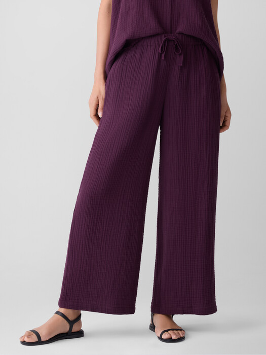Organic Cotton Lofty Gauze Wide-Leg Pant