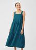 Washed Organic Linen Delave Tiered Dress