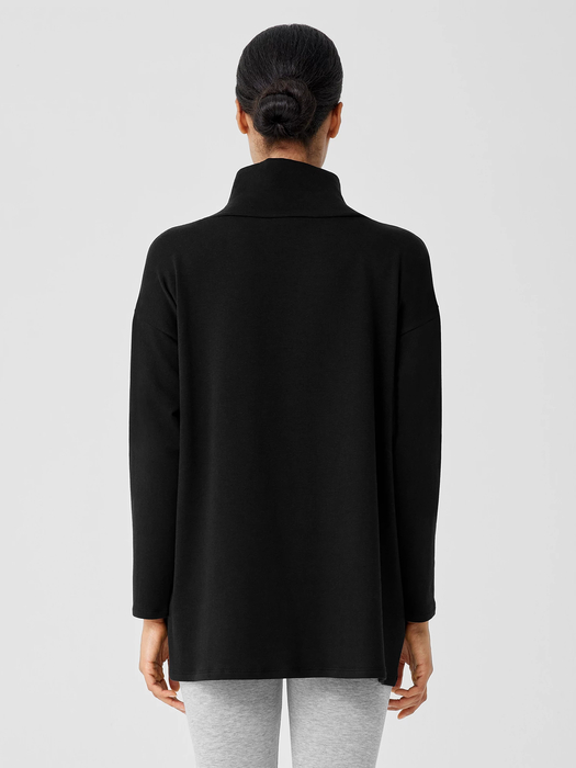 Cozy Brushed Terry Hug Funnel Neck Top