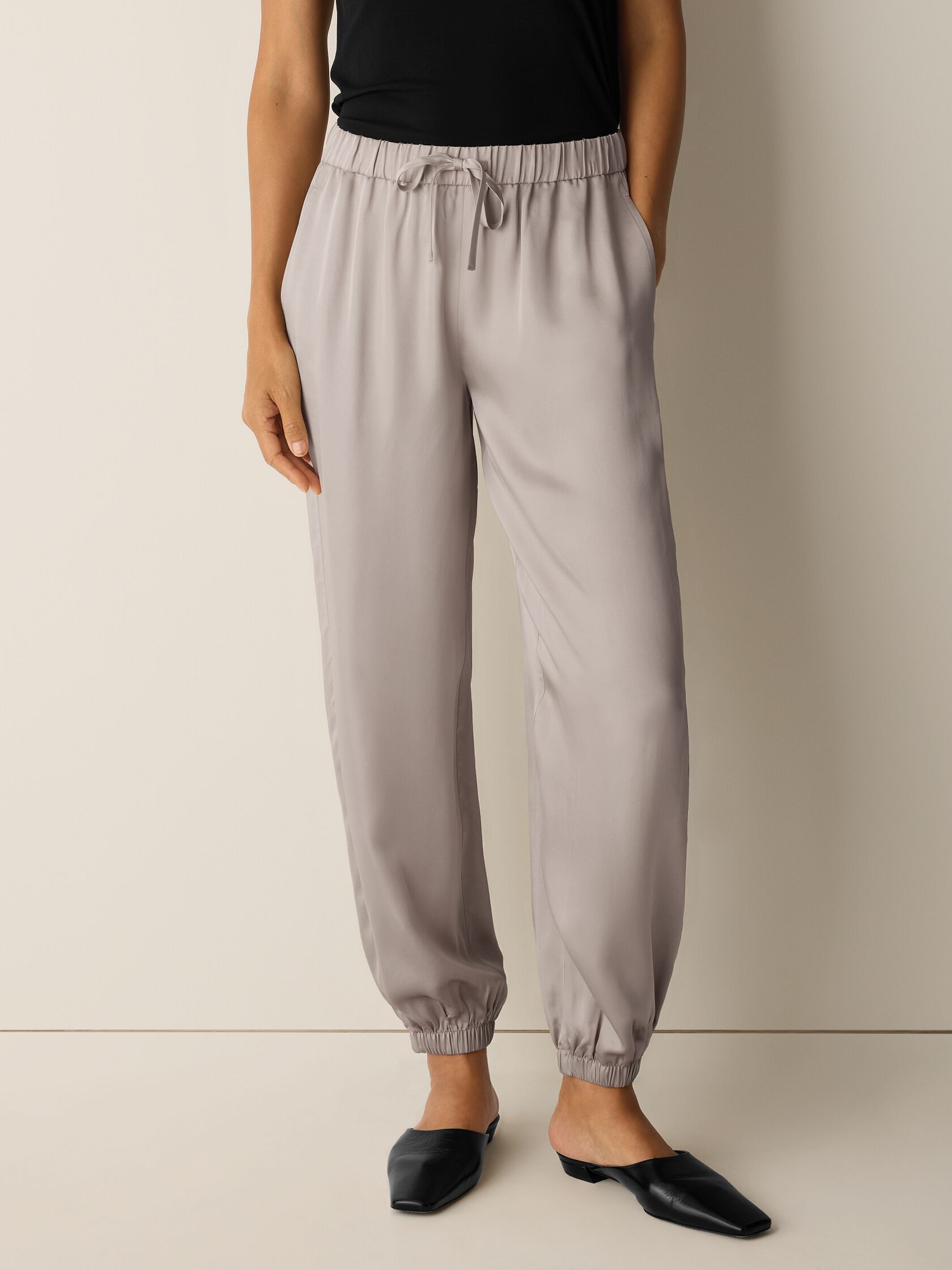 Smooth Satin Shimmer Jogger