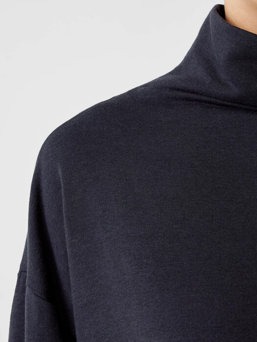 Cozy Brushed Terry Hug Funnel Neck Box-Top