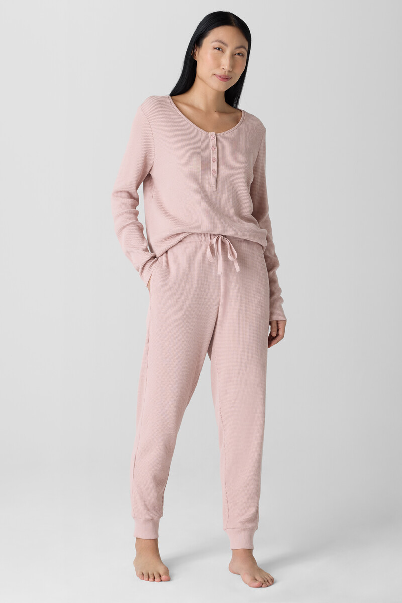 Cozy Organic Cotton Waffle Jogger Sleep Pant Cozy Organic Cotton Waffle Jogger Sleep Pant