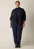 Sheer Cotton Blend Knit Turtleneck Top