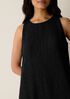 Woven Pliss&eacute; Round Neck Dress