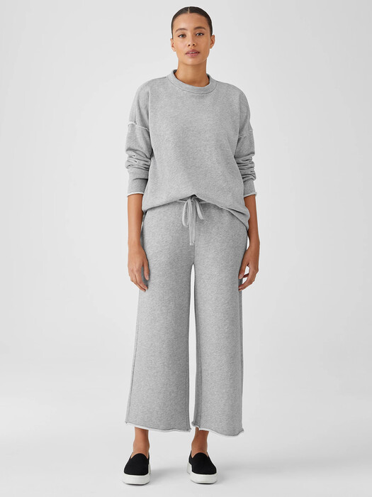 Organic Cotton French Terry Wide-Leg Pant