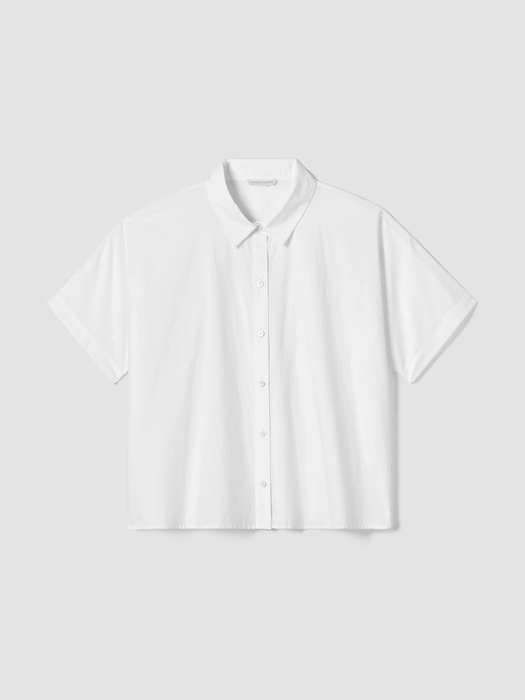 Washed Organic Cotton Poplin Short-Sleeve Shirt