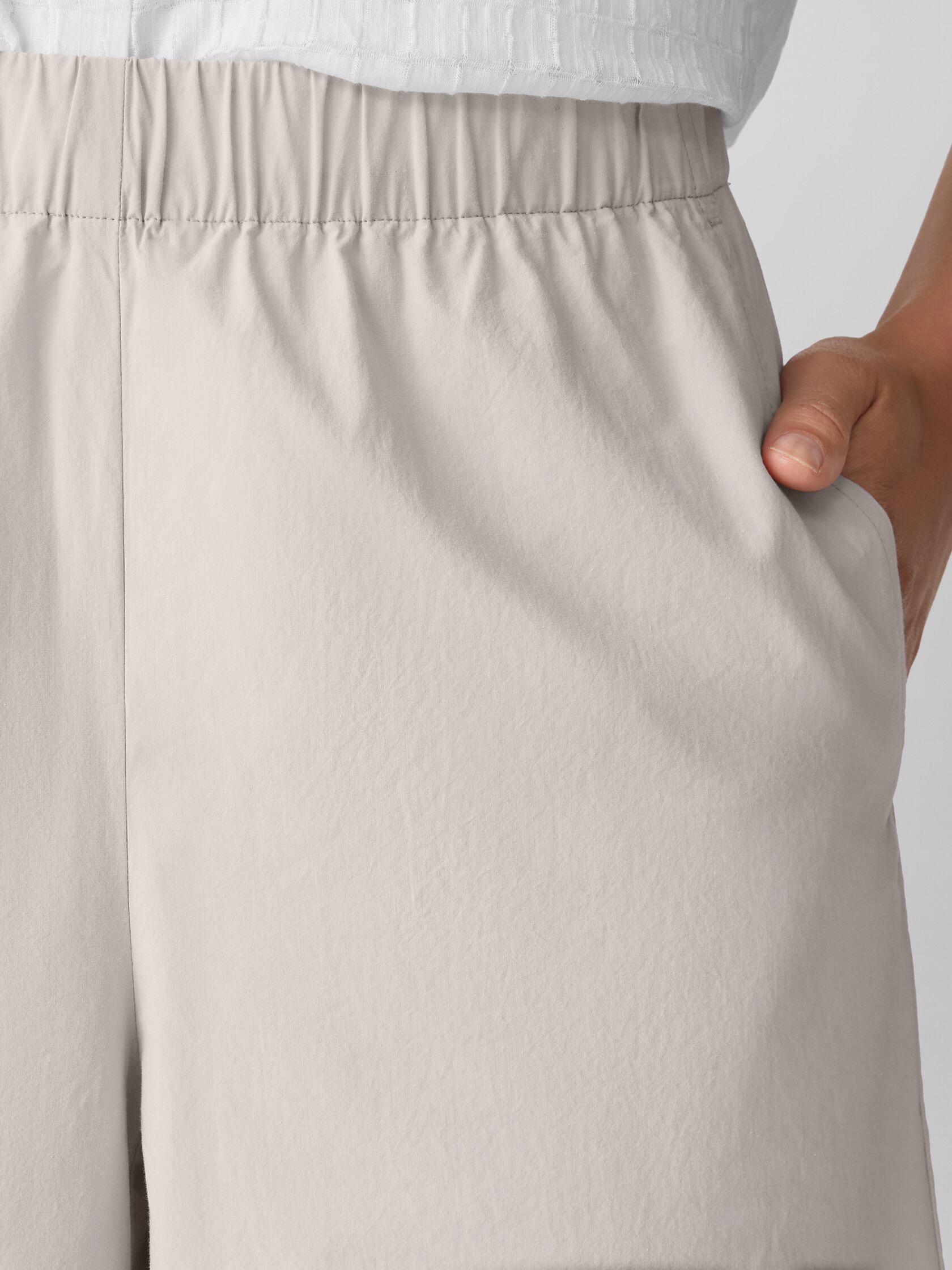 Washed Organic Cotton Poplin Wide-Leg Pant