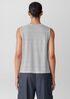 Striped Organic Linen Jersey Crew Neck Tank