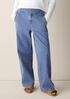 Cotton Stretch Denim Wide-Leg Trouser