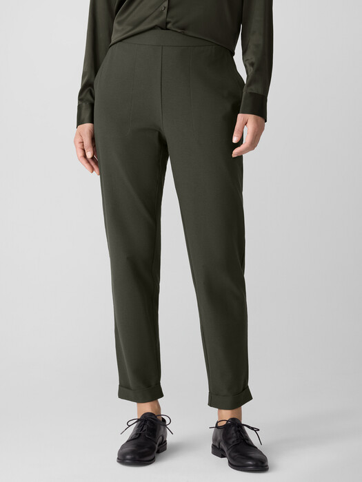 Washable Stretch Crepe Cuffed Pant