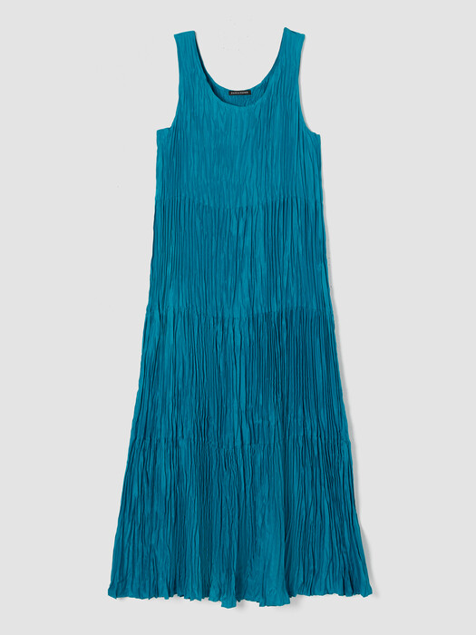 Crushed Silk Tiered Dress